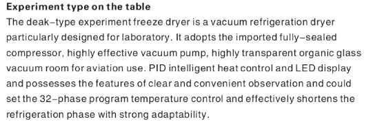Experiment type on the table